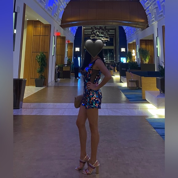 Jovani Jeweled Romper / Size 0 / Teal - Fucsia- Pink - Silver- Black - Picture 8 of 14